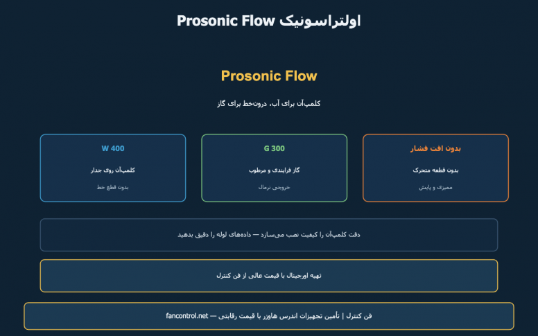Prosonic Flow W 400 و G 300: اولتراسونیک کلمپ‌آن و گاز — خرید