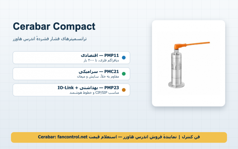 Cerabar PMP11، PMC21 و PMP23: ترانسمیترهای فشار فشردهٔ اندرس هاوزر — مقایسه و خرید