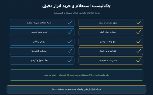 چک‌لیست استعلام و خرید ابزار دقیق: چه اطلاعاتی بدهیم تا انتخاب درست باشد
