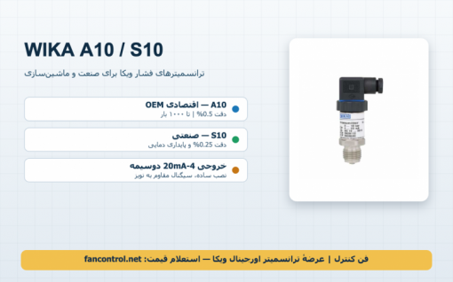 WIKA A10 و S10: ترانسمیترهای فشار ویکا آلمان — مقایسه، نصب و خرید اورجینال
